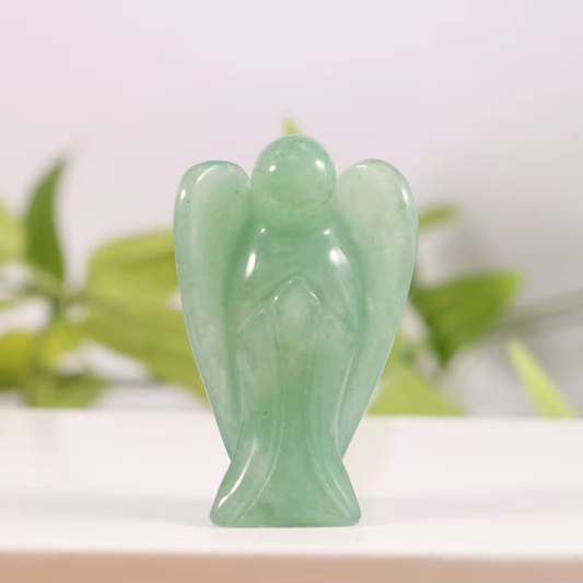 Green Aventurine Craved Angel