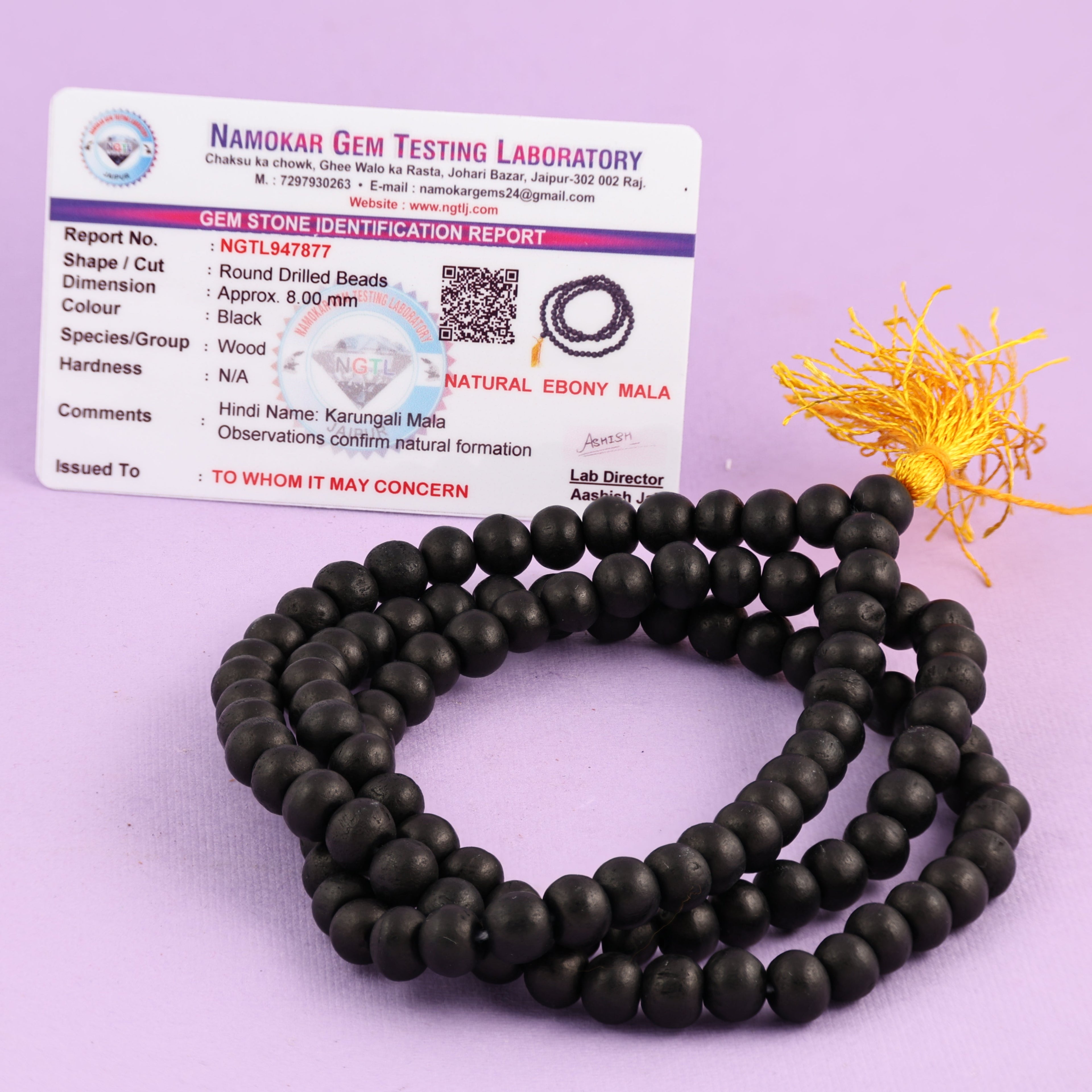 Natural Ebony (Karungali) Mala