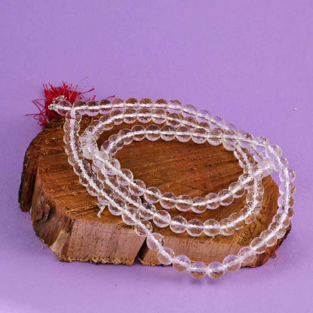 Clear Quartz Crystal Mala (108 Beads)