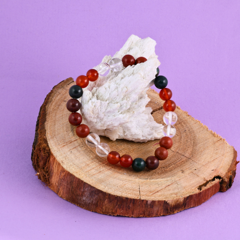 Carnelian & Clear Quartz Energy Bracelet