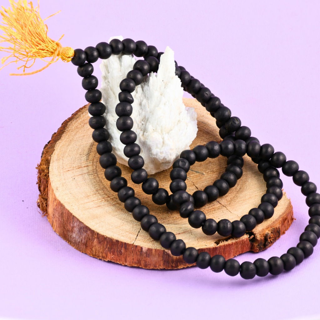 Natural Black Agate Japa Mala