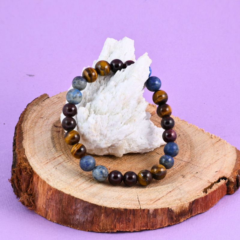 Tiger Eye, Garnet & Lapis Lazuli Power Bracelet