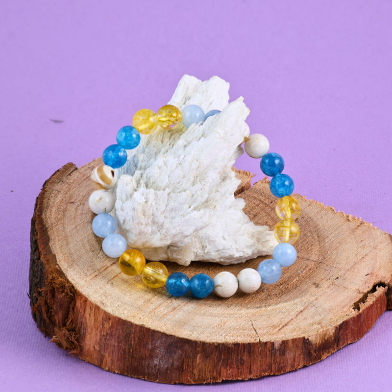 Blue Apatite & Citrine Prosperity Bracelet